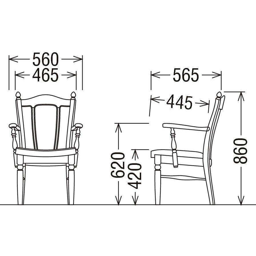COLONIAL（カリモク家具） カリモク 食堂椅子 肘なし 肘付き