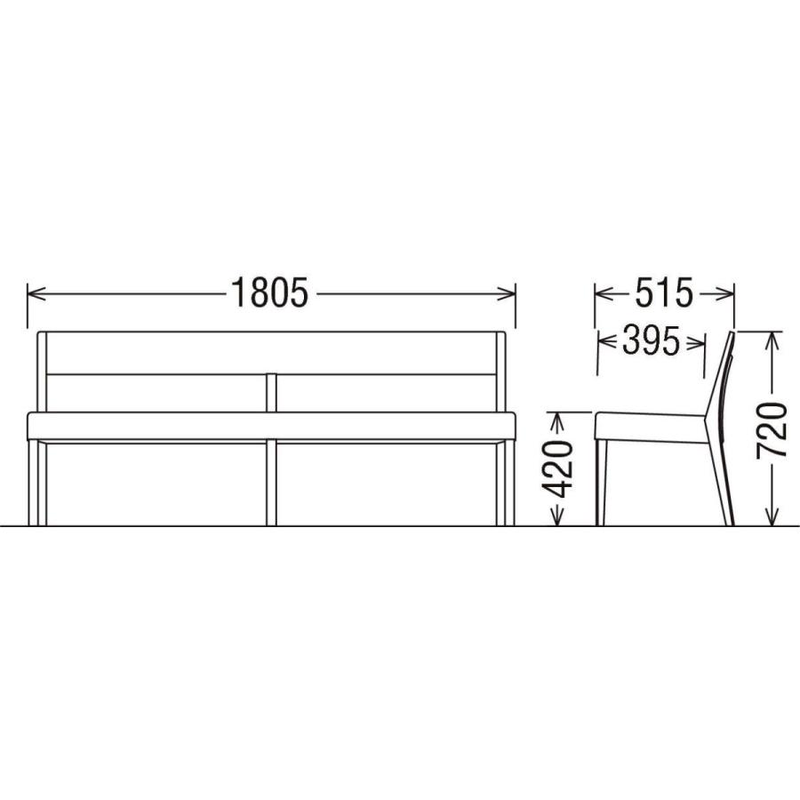 カリモク家具（KARIMOKU FURNITURE） カリモク 3人掛椅子ロング ベンチ