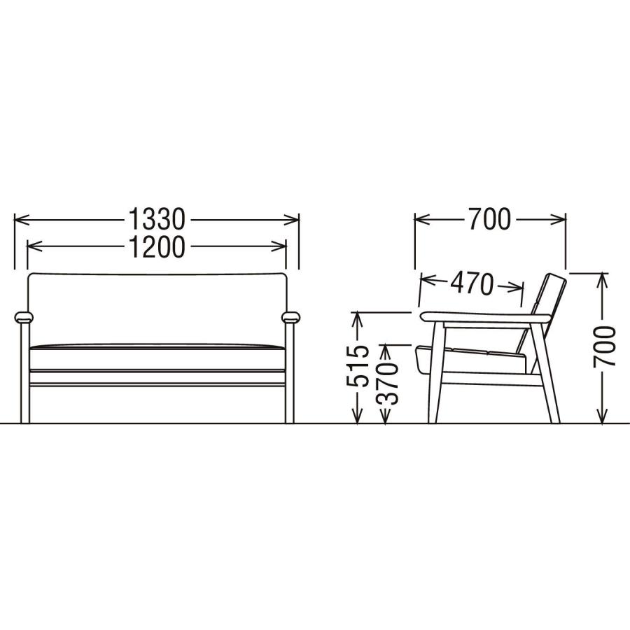 カリモク ソファ 長椅子 WS119モデル 二人掛け WS1193ZB 平織布地 2シーター 応接ソファ 2P karimoku 国産｜nimus｜04