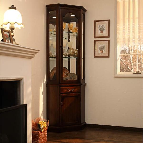 COLONIAL（カリモク家具） カリモク 隅飾棚 HC0240NK 食器棚 サイド