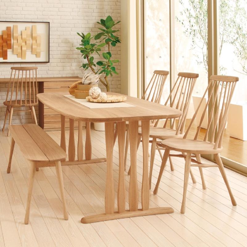 カリモク家具 カリモク ダイニングセット5点 食堂椅子×3 ベンチ カリモク家具 カリモク ダイニングセット5点 食堂椅子×3 ベンチ