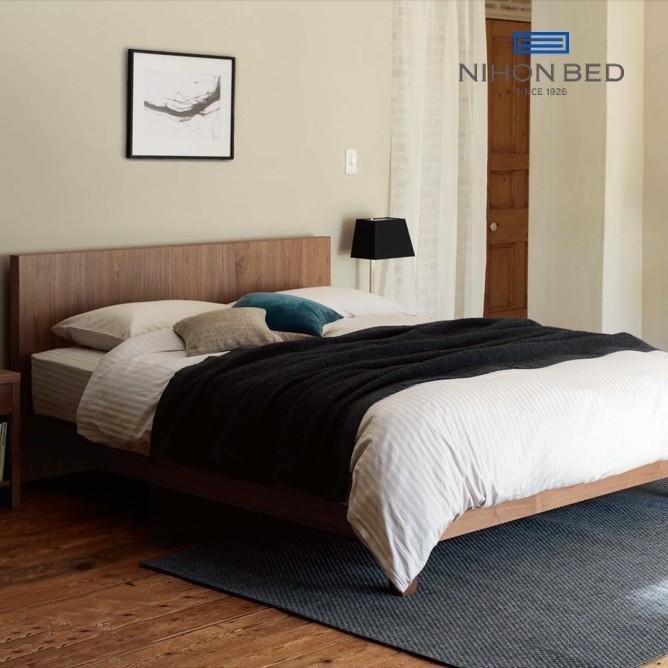 日本ベッド NIHON BED VINCENT ダブルベッド ウォルナット ３月中旬で出品受付終了 日本ベッド ビンセント VINCENT ベッドフレーム デザインフレーム