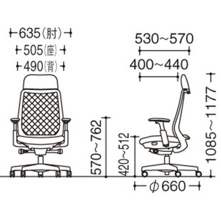 ポータム エクストラスタンダードバック 背メッシュ（プレーン）ホワイトフレーム 可動肘 CF85XW CF85ZW オフィスチェア Potam オカムラ okamura_11