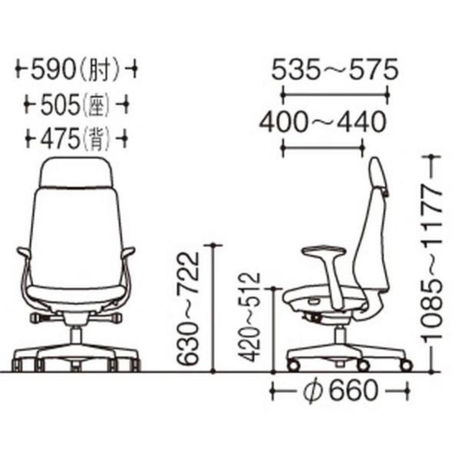 ポータム エクストラスタンダードバック 背クッション（リネット）ホワイトフレーム 固定肘 CF27XW CF27ZW オフィスチェア Potam オカムラ okamuraの画像
