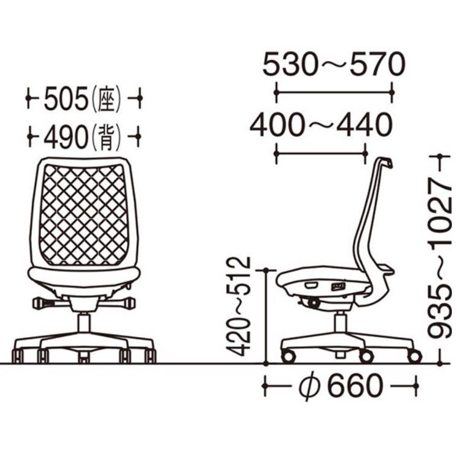 ポータム スタンダードバック 背メッシュ（インターロック）ホワイトフレーム 肘無し CF11XW CF11ZW オフィスチェア Potam オカムラ okamuraの画像