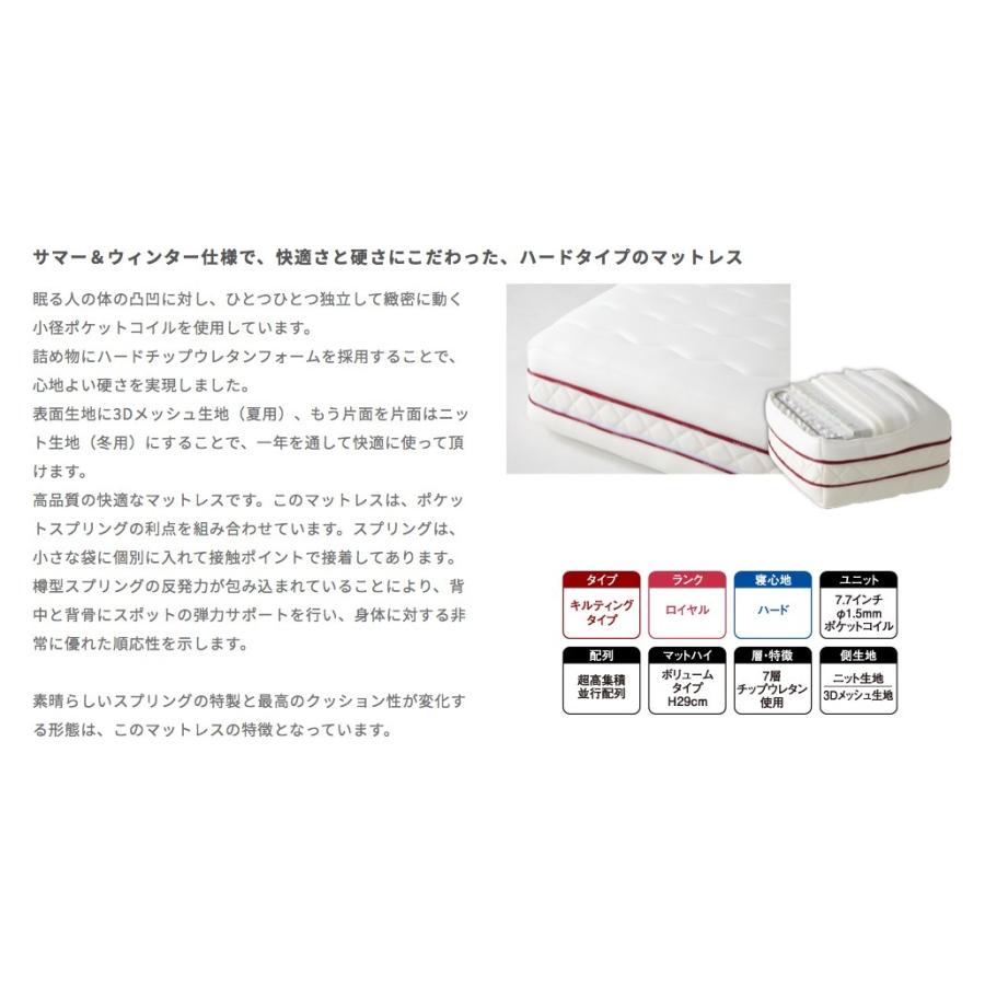 ★動作確認済み ルフ RUF BETTEN マットレス キルティングタイプ ハードタイプ ロイヤル FHC-RY 7.7インチコイル おしゃれ ドリームベッド 【1798208526】(64515円)