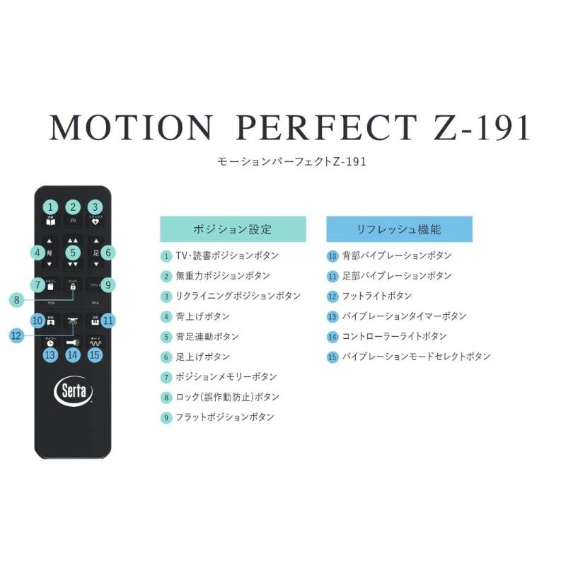 Serta（サータ） モーションパーフェクトZ-191 ベッドフレーム 寝具 電動リクライニング MOTION PERFECT Z-191 ...