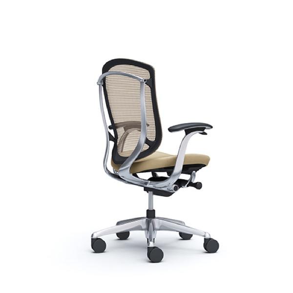 コンテッサセコンダ ハイバック ポリッシュ／ブラック／背：メッシュ／座：革 固定肘 CC43BR CC43XR オカムラ オフィスチェア okamura Contessa II_6