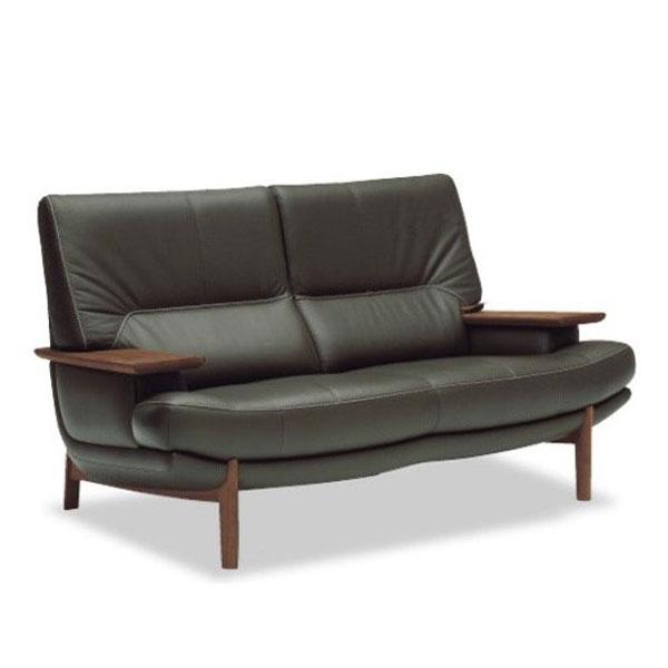 ○①カリモク karimoku 本革ソファ ZU4618E343 ○①【美品】カリモク