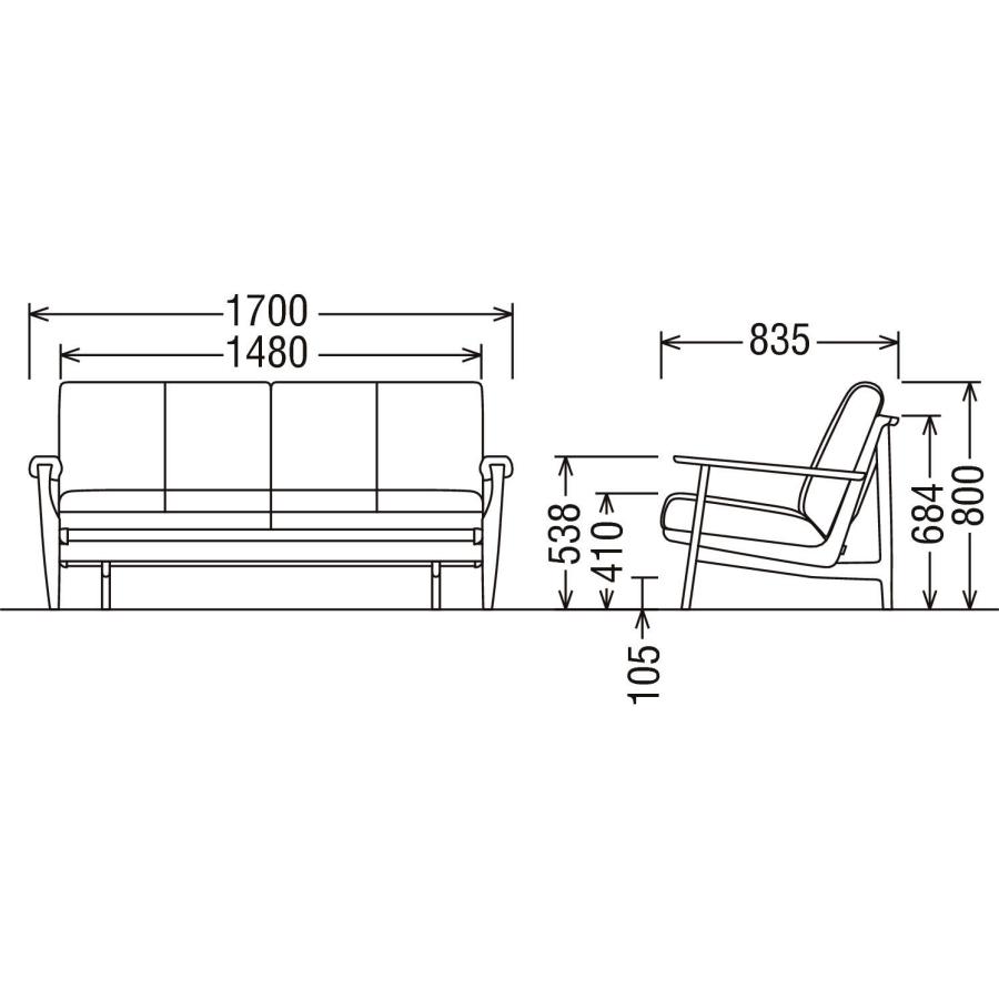 カリモク家具（KARIMOKU FURNITURE） カリモク ソファ 2人掛椅子ロング