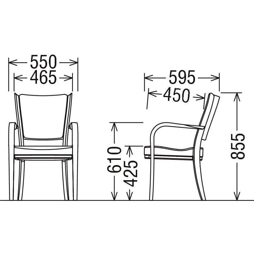 カリモク家具（KARIMOKU FURNITURE） カリモク 食堂椅子 肘なし 肘付