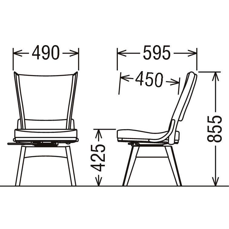 カリモク家具（KARIMOKU FURNITURE） カリモク 食堂椅子 肘なし 肘付