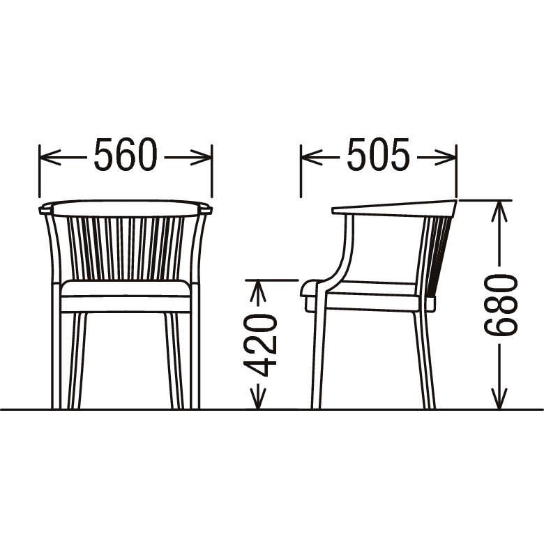 カリモク家具（KARIMOKU FURNITURE） カリモク 肘付食堂椅子 2人掛椅子
