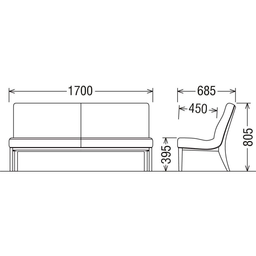 カリモク家具 カリモク 3人掛椅子ロング ベンチ CT80モデル 平織布地