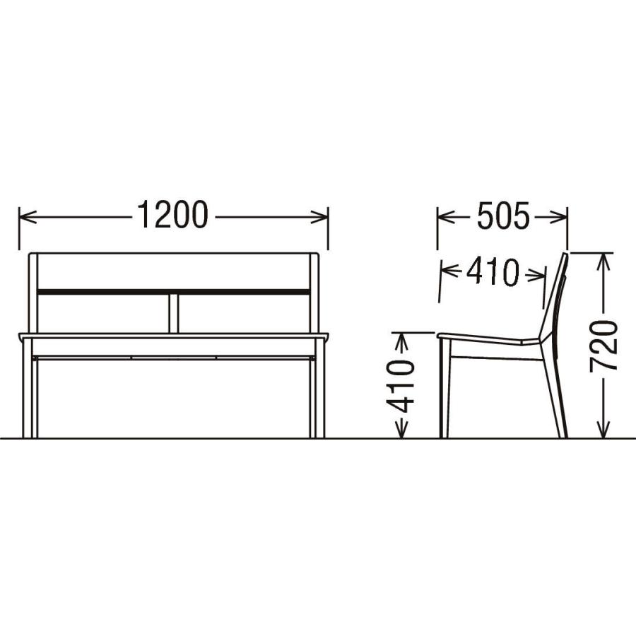 カリモク家具（KARIMOKU FURNITURE） カリモク 2人掛椅子 ベンチ CU474
