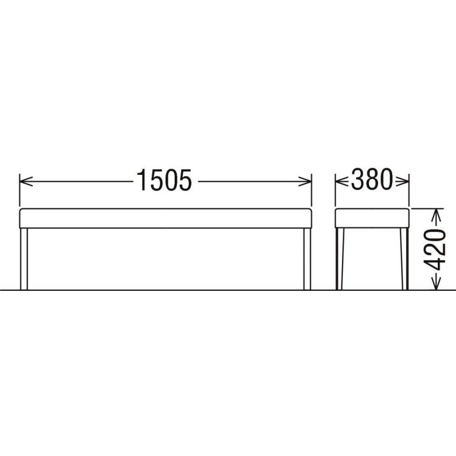 カリモク ベンチ 幅150.5cm CU01／CU02／CU03モデル 平織布地 CU0157 CU0257 CU0357 ダイニングチェア プレミアム karimoku 国産_2