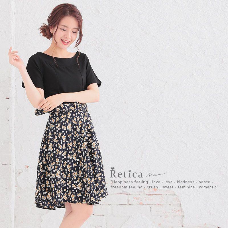 ワンピース レディース きれいめ 膝丈 バイカラー ベルト付きドッキングワンピース Aライン チェック 半袖 七分袖 S M L 817 パーティードレスretica 通販 Yahoo ショッピング