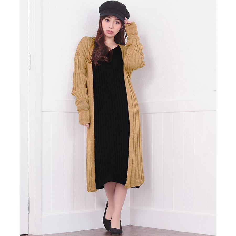ニットワンピース ロング レディース 秋 ワンピ マキシ丈 ロング丈 ロングニットワンピース リブニット Vネック ハイネック 冬 Nnop670 パーティードレスretica 通販 Yahoo ショッピング
