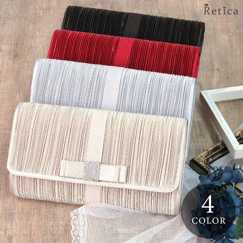 パーティーバッグ 結婚式 レディース 二次会 ブライダル フォーマル クラッチバッグ 2wayリボン プリーツパーティーバッグ Rt Bgb5528 パーティードレスretica 通販 Yahoo ショッピング