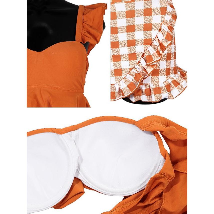 2020 可愛い水着 おしゃれ ギンガムチェックビスチェトップ ガーリーフリルスカートタンキニ水着 オレンジ カーキ ブラック Mサイズ Lサイズ Xlサイズ Tk Sw3322 Ninarobe ニーナローブ 通販 Yahoo ショッピング