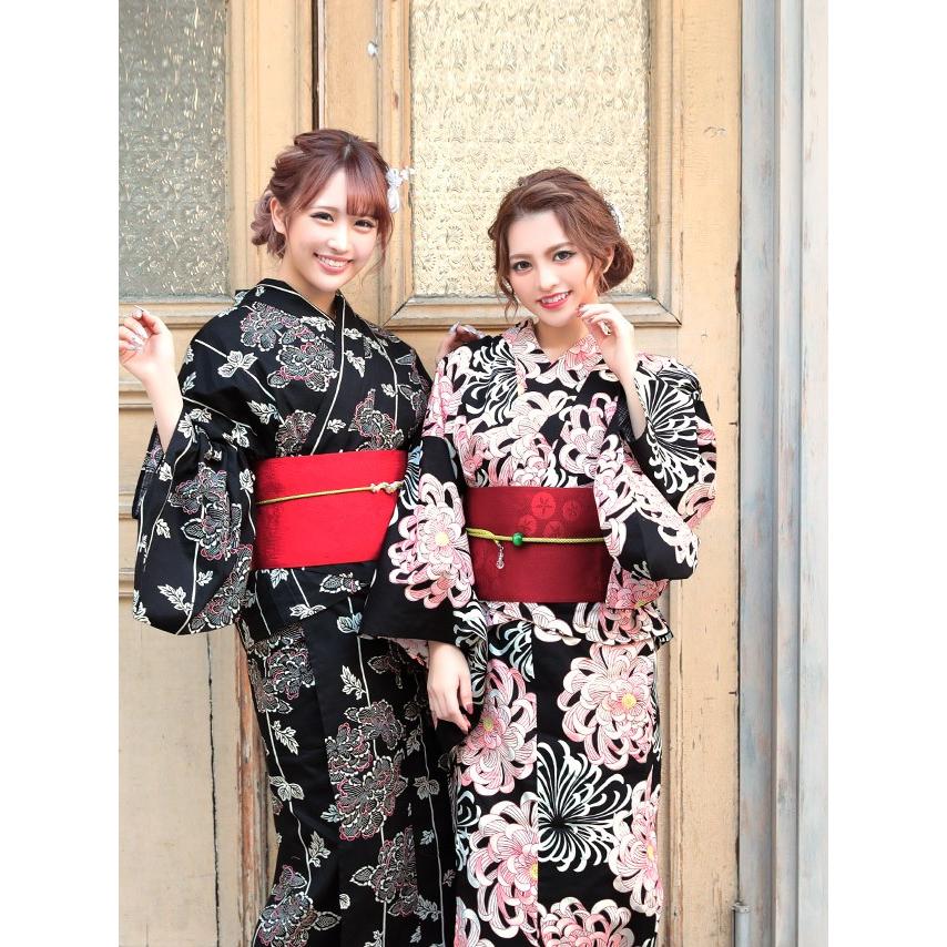 浴衣 セパレート レディース 二部式 夏祭り お洒落 可愛い 黒地 細縞に牡丹 セパレートゆかた3点セット Tk Yks128 mo04b Ninarobe ニーナローブ 通販 Yahoo ショッピング