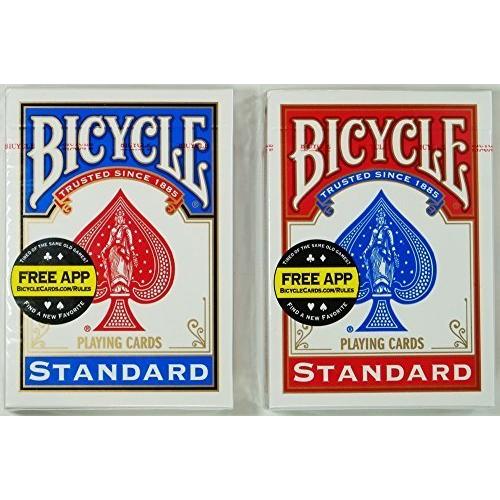 Bicycle マジックに最適！トランプの王様「BICYCLE バイスクル ライダーバック808 ポーカーサイズ」レッド＆ブルーをセットでGET!！（Yahoo!・Nina-style）