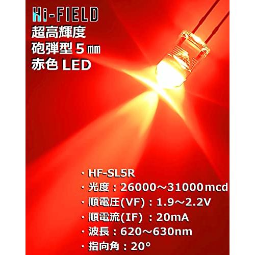 Hi-FIELD 超高輝度 LED 赤 MAX 31000mcd 発光ダイオード 20mA Hi-FIELD 超高輝度 LED 赤 MAX 31000mcd 発光ダイオード 20mA