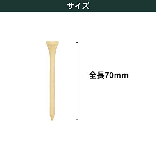 Tabataタバタ ゴルフ ティー ロングティー ウッドティー ロング プロスリムロング 白木 70mm 18本入 ニス GV0506｜nina-style｜03