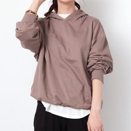 秋冬新作 後ろ裾しぼり オーバーサイズパーカー レディース トップス パーカー プルオーバー かぶり 体系カバー フード 無地 きれいめ 秋 冬 暖かい Ninaetlina 通販 Yahoo ショッピング