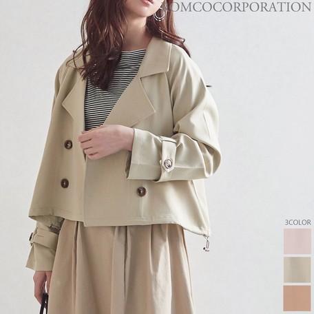 21新作商品 ドロスト付きショートトレンチコート レディース トップス ジャケット コート ショート丈 春 春アウター Ninaetlina 通販 Yahoo ショッピング