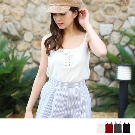 テレコレースアップキャミソール レディース トップス タンク 見せるインナー 見せインナー レースインナー 肌着 下着 ノースリーブ レースアップ 薄手 101 Ninaetlina 通販 Yahoo ショッピング