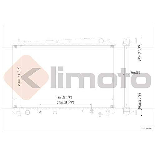 【超安い】 Klimoto Radiator with 1 Inch Thick Core|Toyota Sienna 1998-2003 3.0 L V 6に適合|TO 3010163 164000 A 071に代わるもの