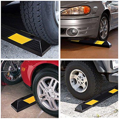 使い勝手の良い Yescom 36% Achabibultyl醇Q?%Premium Rubber Parking Target Curb Garage Floor Stopper Car Truck Block Tire Bumper