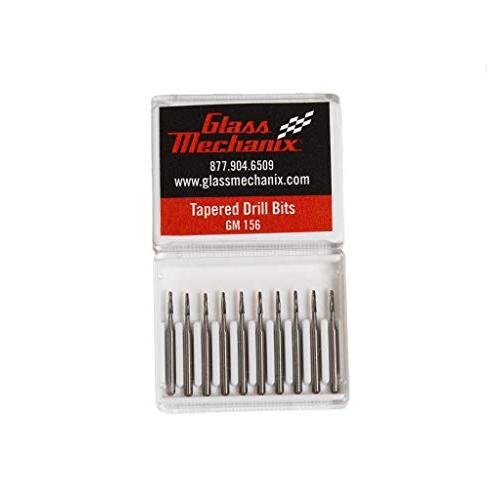 Glass Mechanix 10 pc Drill Bitsテーパー超硬オートガラスWindshield Rock Chip Respair