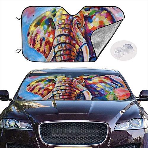 【正規品直輸入】 XIAYUTIAN Hawaiian Indian Elephant Color Themed Windshield Sun Shade Car Windows Interior Cover Visor Kit装飾装飾屋外車両アクセサリーSunshade Aut