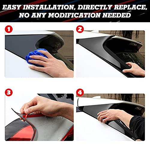 人気SALE Xotic Tech 2 pcs Sporty Rear Side Window Sill Board Pillar Overlay Molding Cover Trim Toyota RAV 4 2019-2021%Ecos%Glossy Black互換