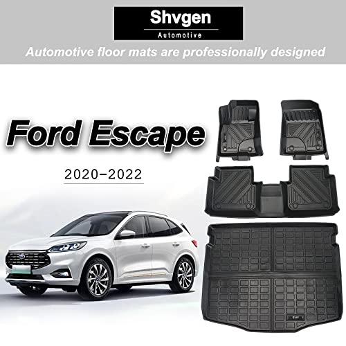 Shvgen Car Floor Mats 2 Rows and Cargo Liner Set Black Compatible for