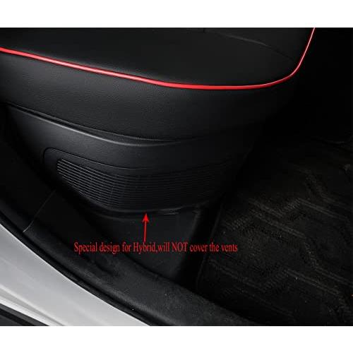 ウェザーニュース EKR Custom Fit Car Seat Covers for Select Honda Pilot Elite%ECMAcha%Black Edition 2016 2017 2018 2019 2020 2021 2022-Three Rows%Letherette (Black