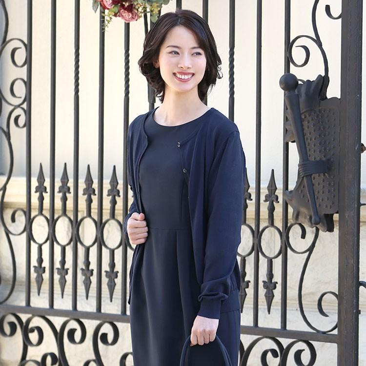 nina's（ニナーズ） カーディガン レディース 濃紺 紺 長袖 クルー