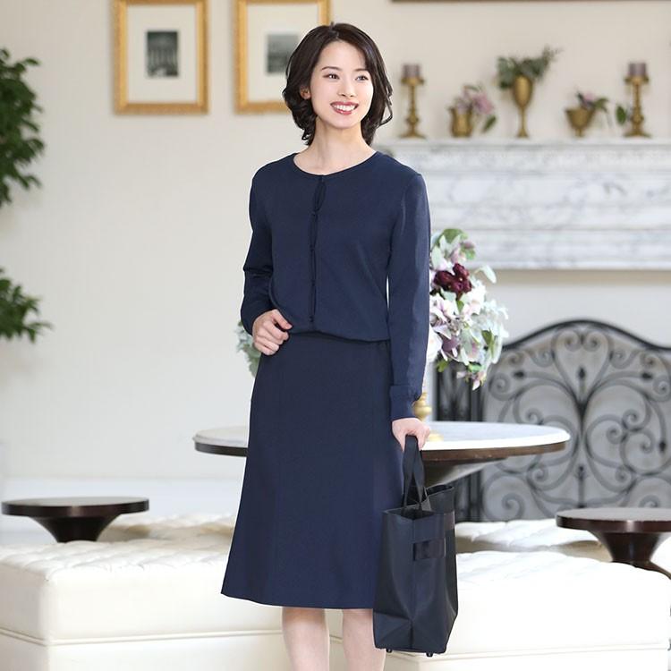 nina's（ファッション） カーディガン レディース 濃紺 紺 長袖 クルー