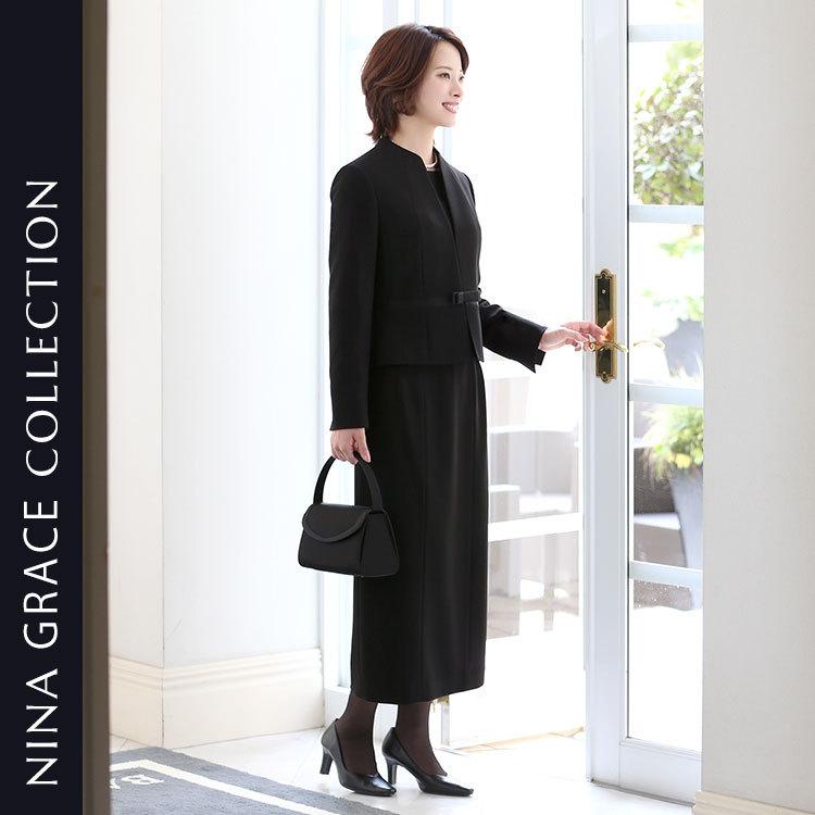 喪服 レディース ブラックフォーマル 礼服 スーツ ロング丈 大きいサイズ 30代 40代 50代 NGR2128 送料無料 【ドラマ「unknown アンノウン」主演女優着用】 ngr
