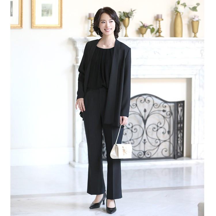 nina's（ニナーズ） ストレートパンツ レディース 黒 洗える 大きい