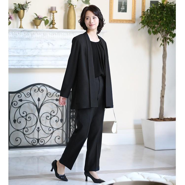 nina's（ニナーズ） ストレートパンツ レディース 黒 洗える 大きい