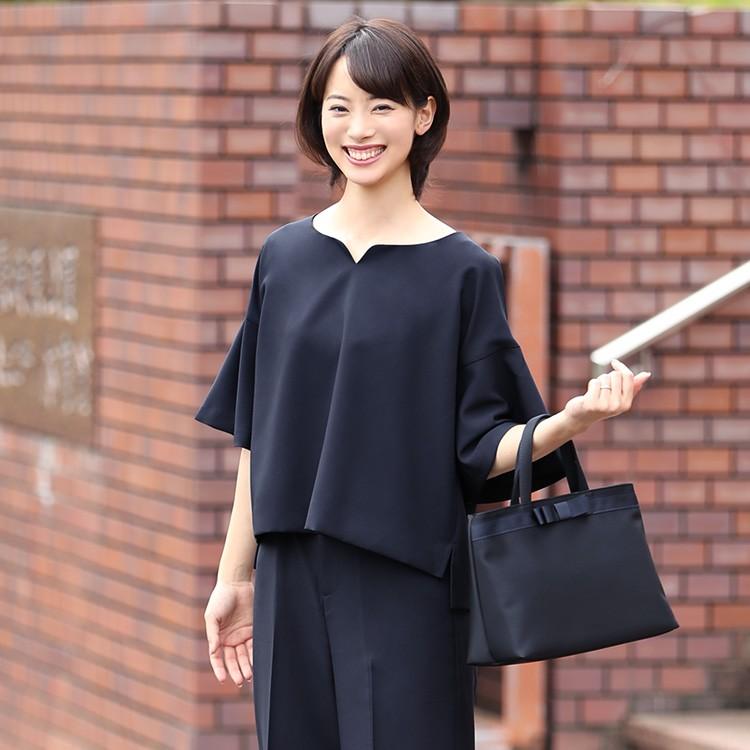 nina's（ファッション） ブラウス レディース オフィス 紺 五分