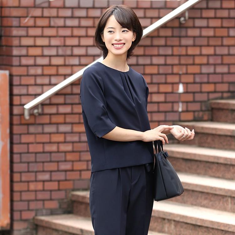 nina's（ファッション） ブラウス レディース オフィス 紺 半袖