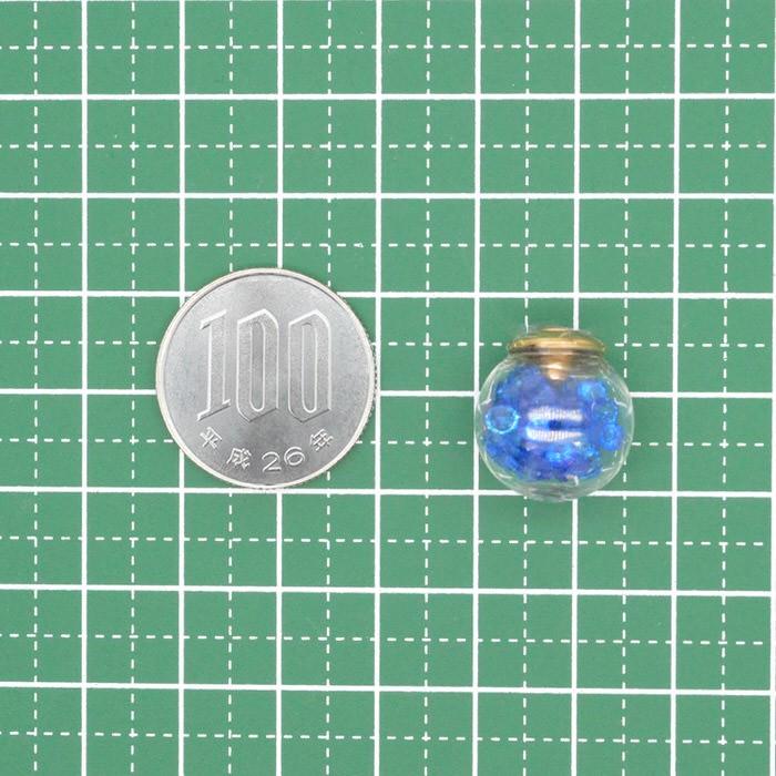 ガラスドーム ビーズ 青 2個セット ブルー ピアス ハンドメイド 