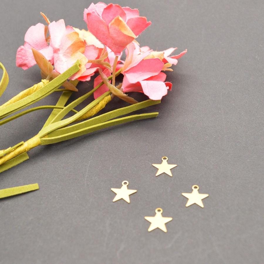 10mm星パーツ ゴールド 大 4個 セット チャーム 星 金 パーツ UVレジン  