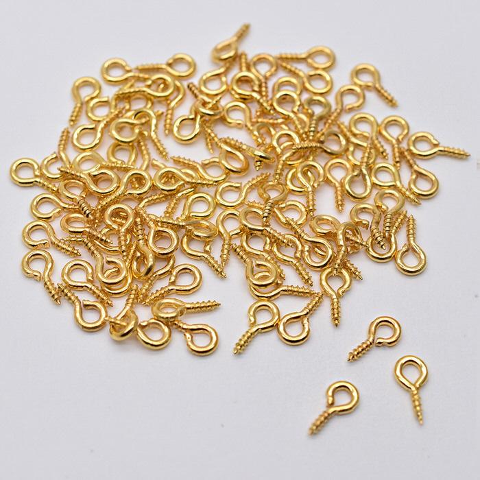 ヒートン 金 8mm 約100個 UVレジン パーツ セット 材料 レジン用パーツ