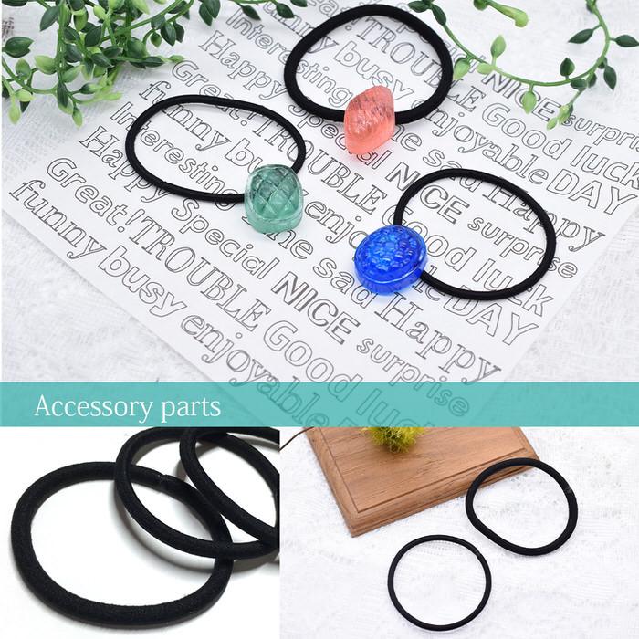 ヘアゴム ブラック 10本セット 黒 ヘアアクセサリー かわいい 手芸