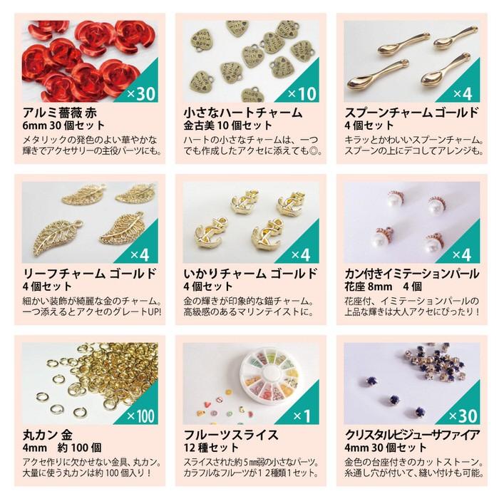 ニーナ レジンクラフト スターターキット 大量 パーツ セット UVレジン 